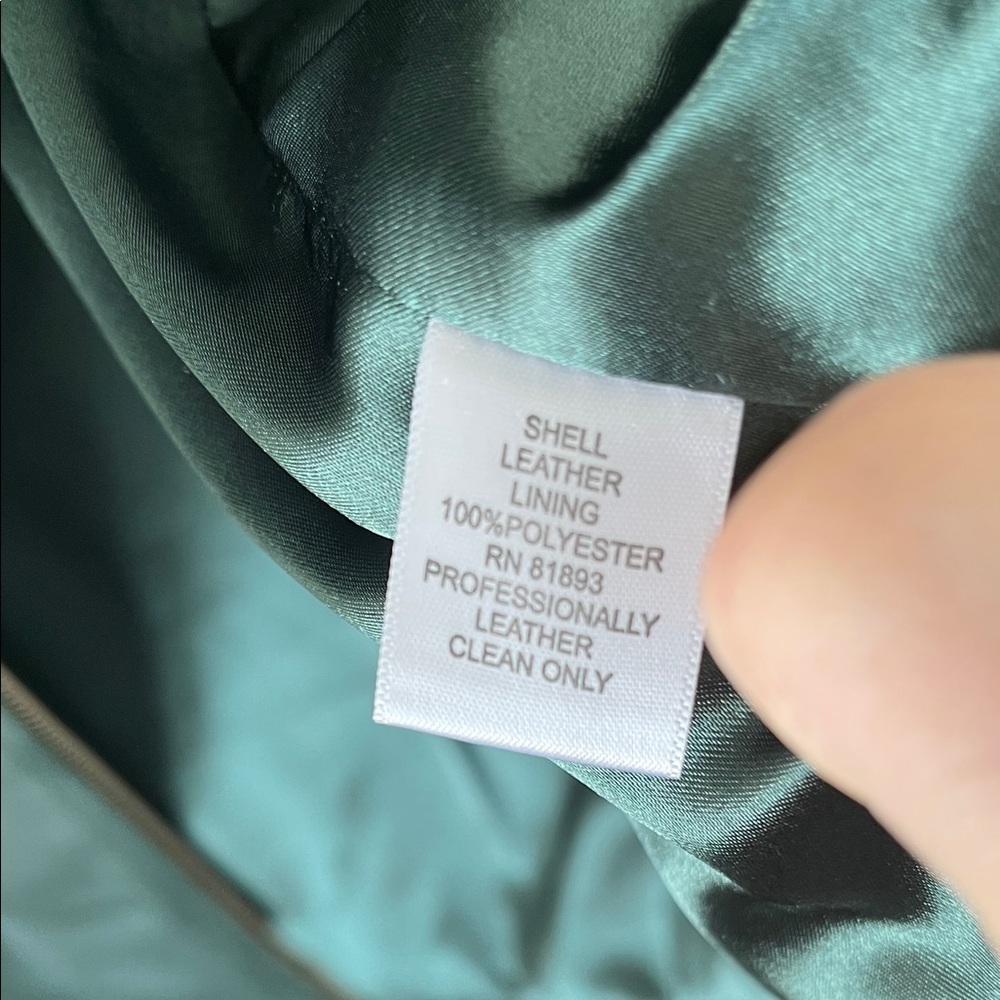 D&Co Dark Green Leather Jacket - Picture 4 of 7